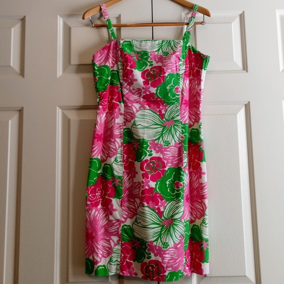 Lilly Pulitzer Dresses & Skirts - 🌟Lilly Pulitzer Dress Pink Green Floral Size 4